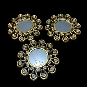 Gold Vintage Look Decorative Mirror Set
